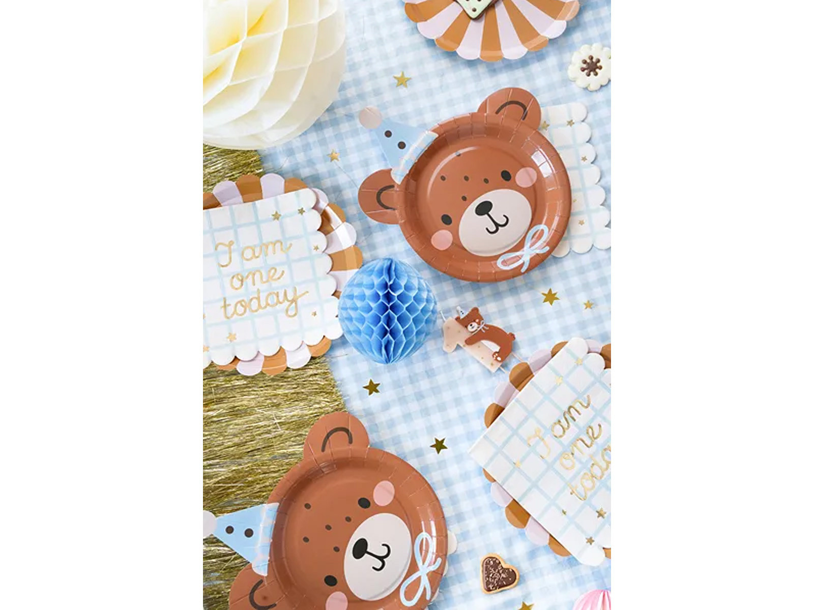 Talerzyki głowa misia 21x23cm 6szt TPP93 PartyDeco